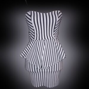 Black & White Stripe Cocktail Dress